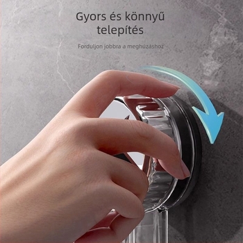 Fürdőszobai lefolyó állvány falra szerelhető, szívókorongos, levehető, PET anyag