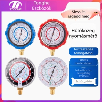 Tonghe testreszabott hűtőközeg nyomásmérő R22/R134a/R410A – precíziós nyomásmérő, csavaros csatlakozás