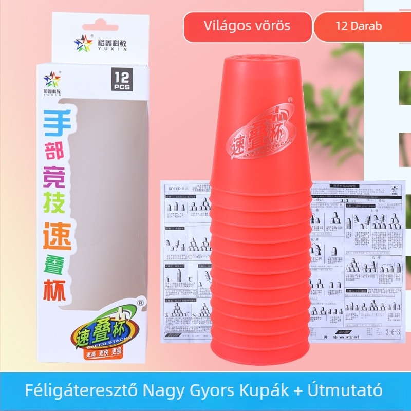 Yuxin torony pohár versenykészlet – műanyag fejlesztő játék 7–14 éveseknek, fejleszti a kéz–szem koordinációt, 3C tanúsítvány (kód 2009152203003176)