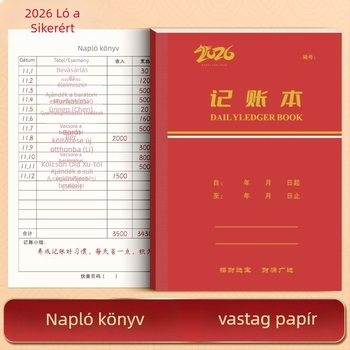 Bai shuo napi számviteli napló családi pénzügyeihez, drótos kötés, 70 g/m² papír, 50–100 oldal