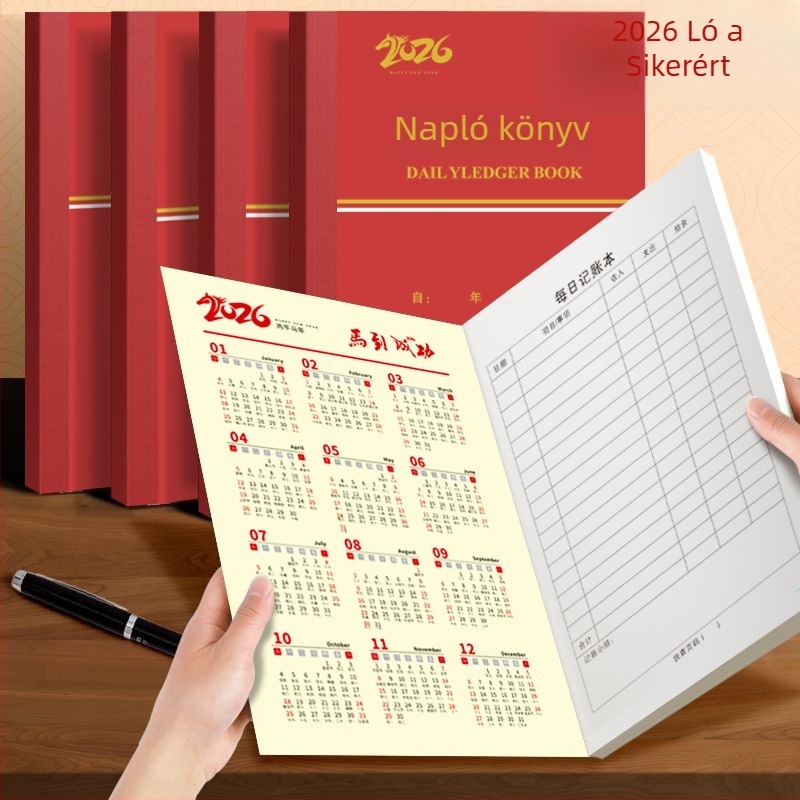 Bai shuo napi számviteli napló családi pénzügyeihez, drótos kötés, 70 g/m² papír, 50–100 oldal
