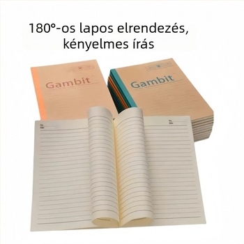 Irodai stílusú notesz lazán kötve, 50 oldal, papírtokkal, nyers fa rostból készült papír