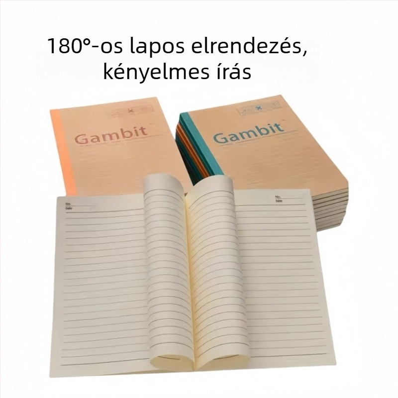 Irodai stílusú notesz lazán kötve, 50 oldal, papírtokkal, nyers fa rostból készült papír