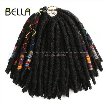 Crochet Locs paróka, japán selyem, alacsony hőmérsékletű lángállóság, mechanikus feldolgozás, nem alkalmas forró festésre