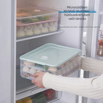 Dumplings tároló doboz – élelmiszer-minőségű PP, zárható, fagyasztott tárolás dumplings és wontons számára, otthoni konyhában