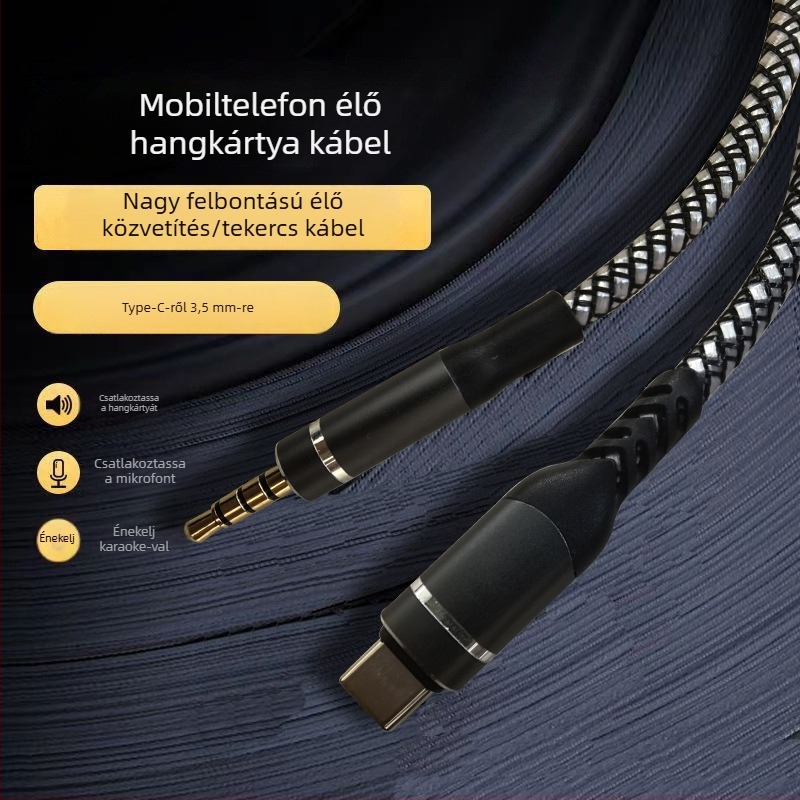 OTG hangadapter Huawei/Xiaomi számára — aranyozott felület, oxigénmentes réz vezető, ezüstözött mag, ROHS
