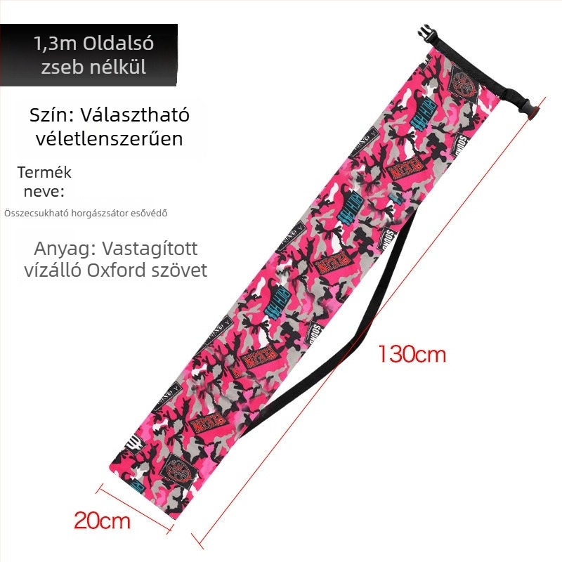 Vászonból készült horgászfelszerelés-tároló táska, összecsukható, Oxford anyagból, oldalsó zsebbel
