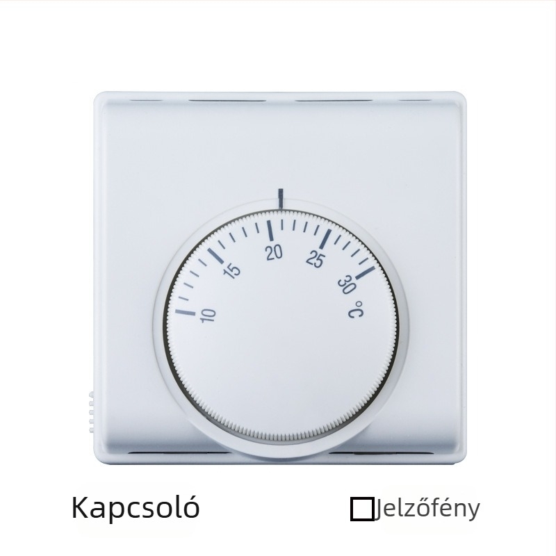 Mechanikus termosztát HVAC rendszerekhez, falra szerelhető, 220V, hőmérséklet-szabályozás központi klímához és padlófűtéshez