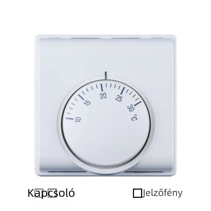 Mechanikus termosztát HVAC rendszerekhez, falra szerelhető, 220V, hőmérséklet-szabályozás központi klímához és padlófűtéshez