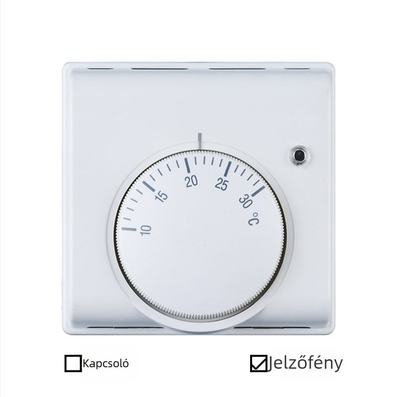 Mechanikus termosztát HVAC rendszerekhez, falra szerelhető, 220V, hőmérséklet-szabályozás központi klímához és padlófűtéshez