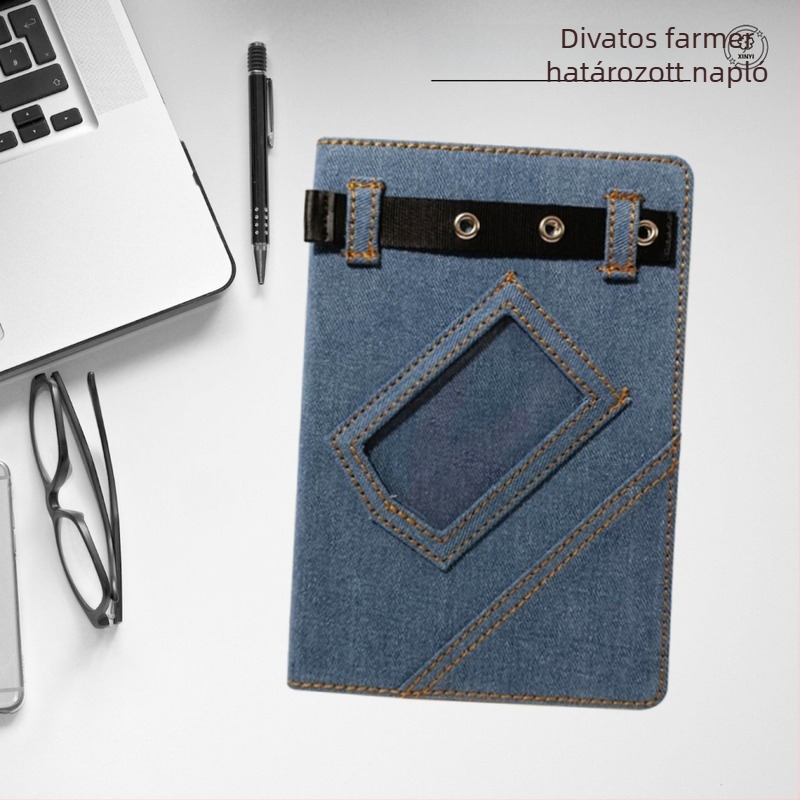 Füzet denim borítóval, kemény kötés, Forest papírból készült, 80 gsm, 50-100 oldal