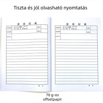 Kraft papír jegyzetfüzet megbeszélésekhez, ragasztott kötés, 40 gsm faalapú papír, üzleti iroda stílus