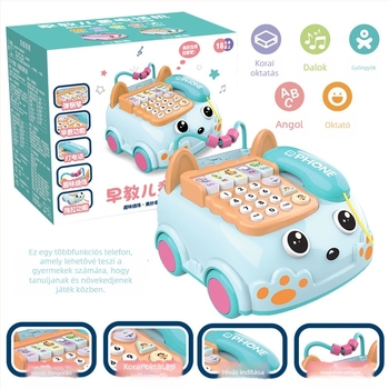 Elektromos gyermekjáték telefon távirányítással, felvétel, zene és ének, akusztikus-optikai vetítés