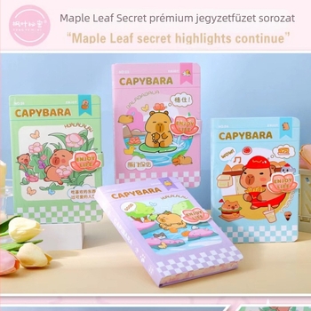 Maple Leaf Secret notesz — laza kötés, papírborító, 128 lap, japán-koreai aranyos stílus