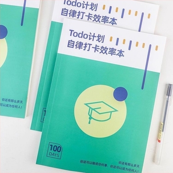Notebook — Hatékonyságtervező, Önfegyelem-ellenőrző napló, Napi ütemterv, Hordozható, 100 g papír, 1–50 oldal