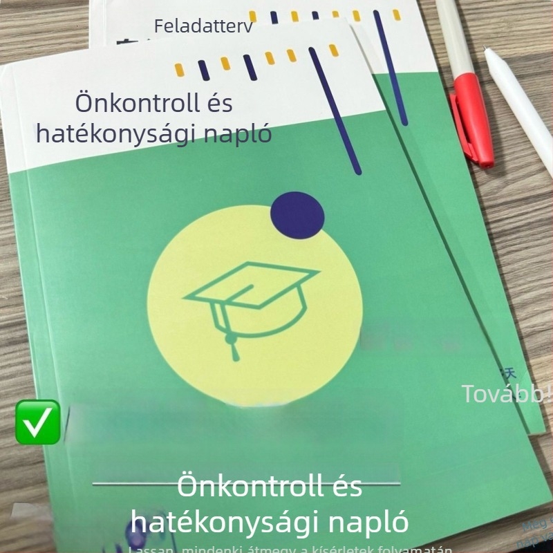 Notebook — Hatékonyságtervező, Önfegyelem-ellenőrző napló, Napi ütemterv, Hordozható, 100 g papír, 1–50 oldal