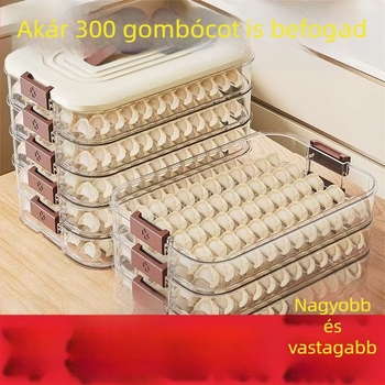 Gombócok tároló doboza, többszintes, állítható, fagyasztóba helyezhető; Anyag: polipropilén (PP); hivatalos magánmárka