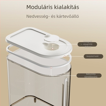 Műanyag rizstároló vödör — zárható, nedvességálló és rovarriasztó, kapacitás 10 L+, PP anyag, testreszabható