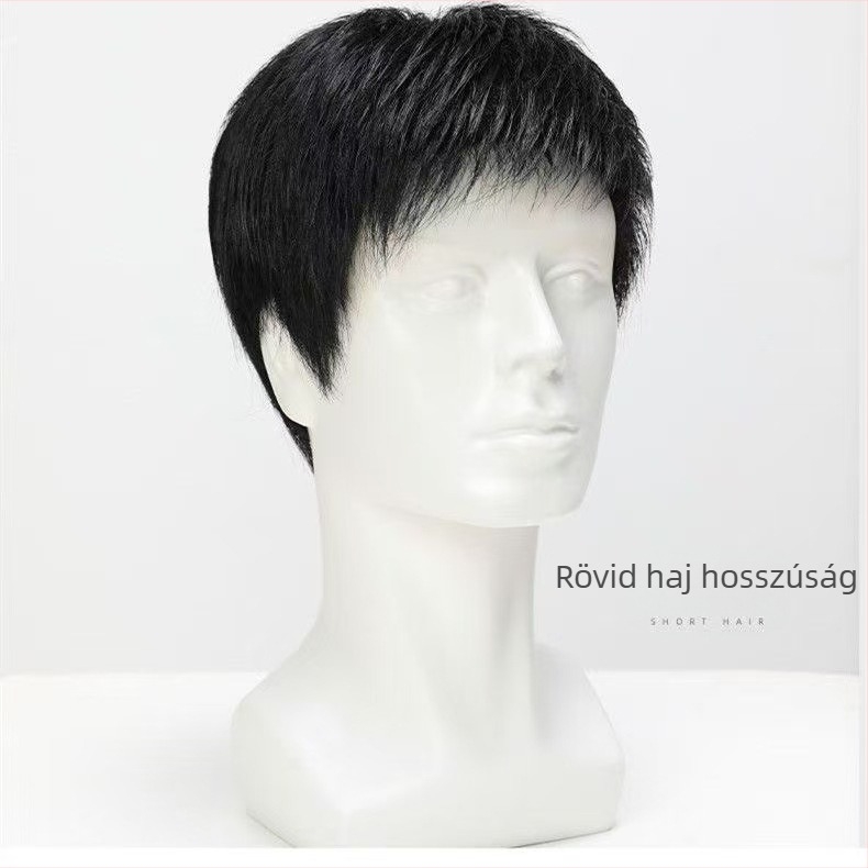 Férfi paróka, emberi haj, modell C801 twist, légáteresztő alap, Henan eredetű