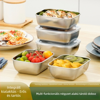 Rozsdamentes acélból készült, téglalap alakú, zárható dumpling tároló doboz, 120 L kapacitás, étterem és konyha számára