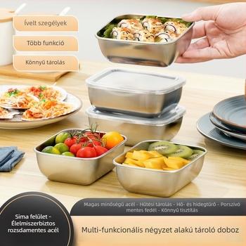 Rozsdamentes acélból készült, téglalap alakú, zárható dumpling tároló doboz, 120 L kapacitás, étterem és konyha számára