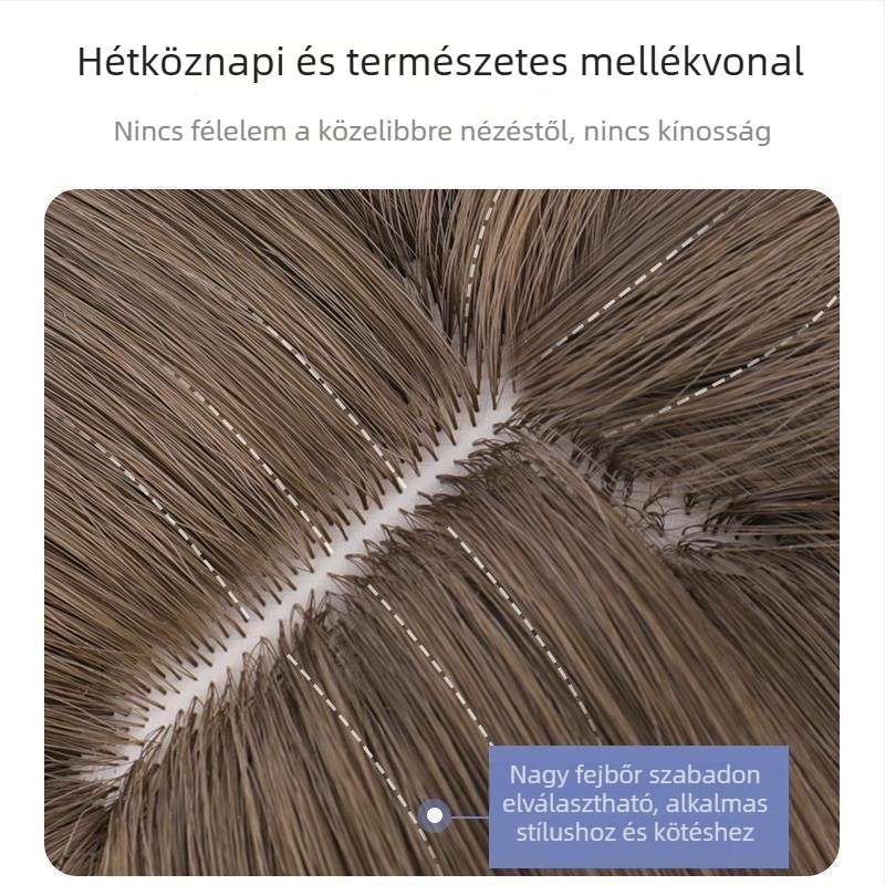 Női paróka, természetes megjelenés, teljes fejfedés, protein selyem haj, frufru egyenes vagy ferde
