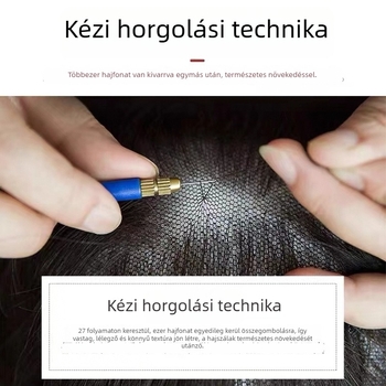 Természetes hajból készült paróka, koreai stílus, modell Short Mix, teljesen kézzel készített, nők számára, arcvonal formázás