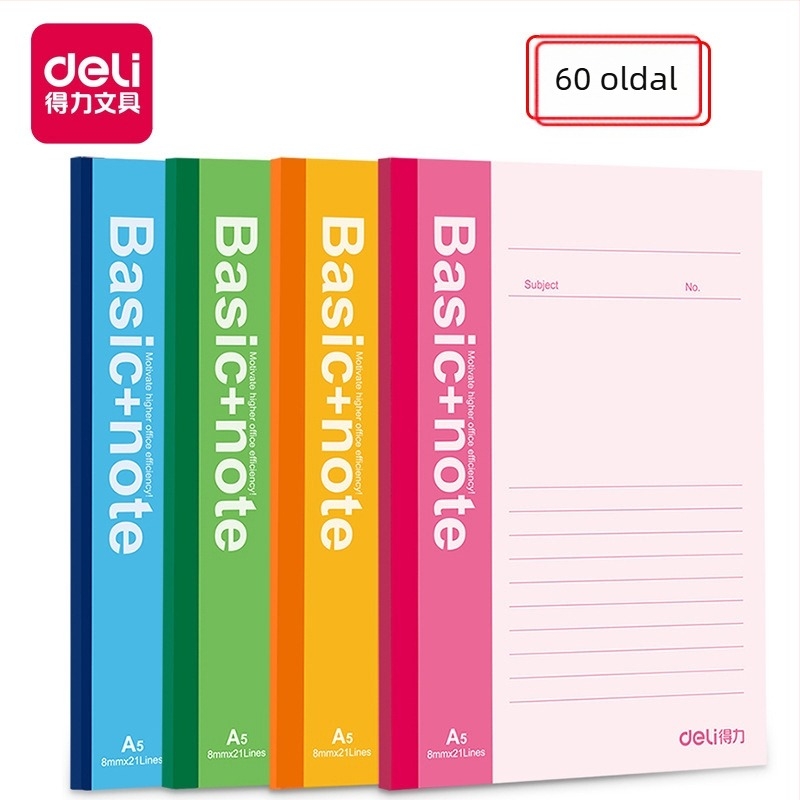 Notesz papíralapú borítóval, ragasztott kötés, dupla offset papír, 60 g/m², 100–200 oldal