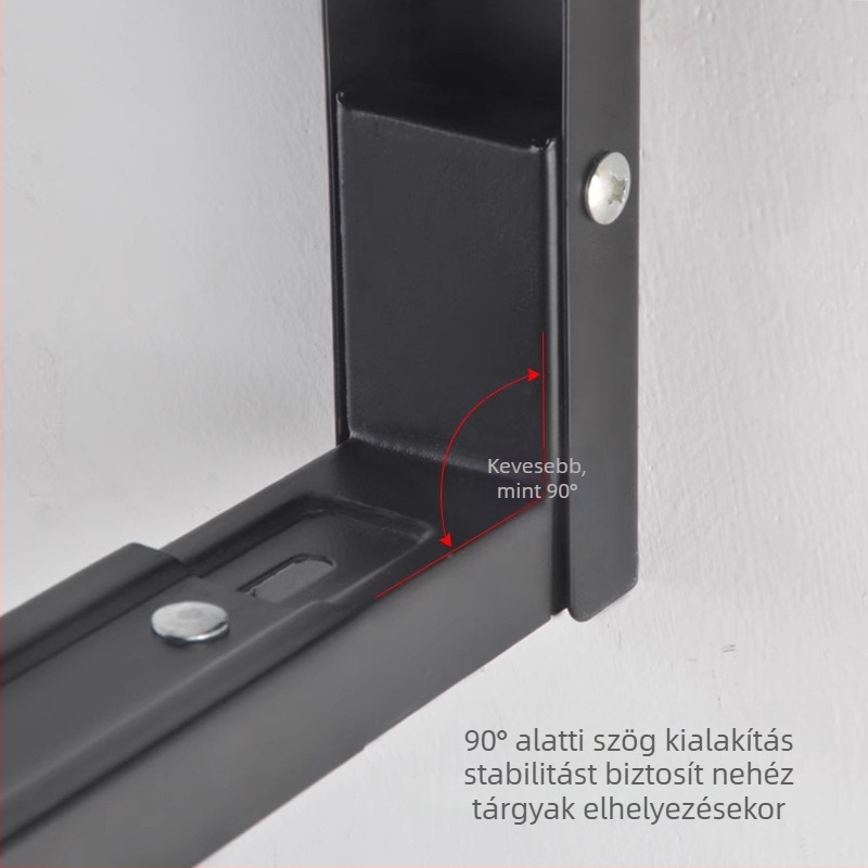 Mikrohullámú sütő falra szerelhető állvány összecsukható tartóval, kétszintes tárolás, fémötvözet konstrukció, teleszkópos