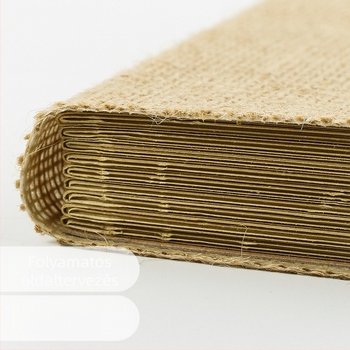 Pamut- és vászonfedelű notesz, kézzel kötött kemény kötés, üres belső oldalak, Kraft papír, 400 g/m², 100–200 oldal