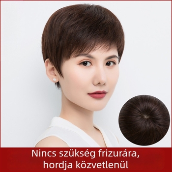 Női paróka hosszú, egyenes hajjal, teljes fejfedő, arcforma | Valódi emberi haj, modell Y12, mechanizmus