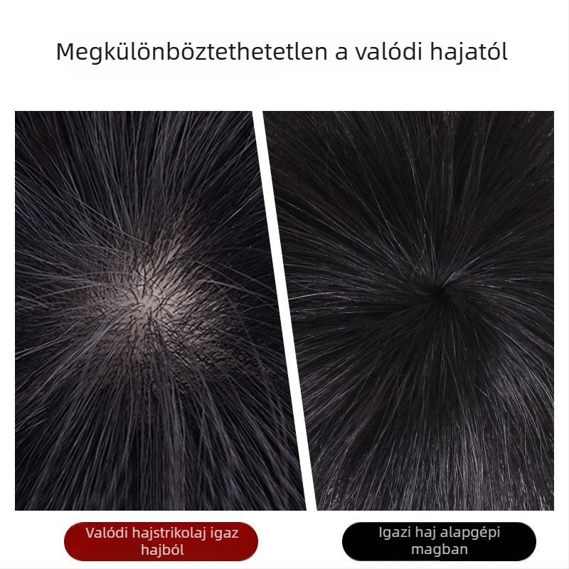 Női paróka hosszú, egyenes hajjal, teljes fejfedő, arcforma | Valódi emberi haj, modell Y12, mechanizmus