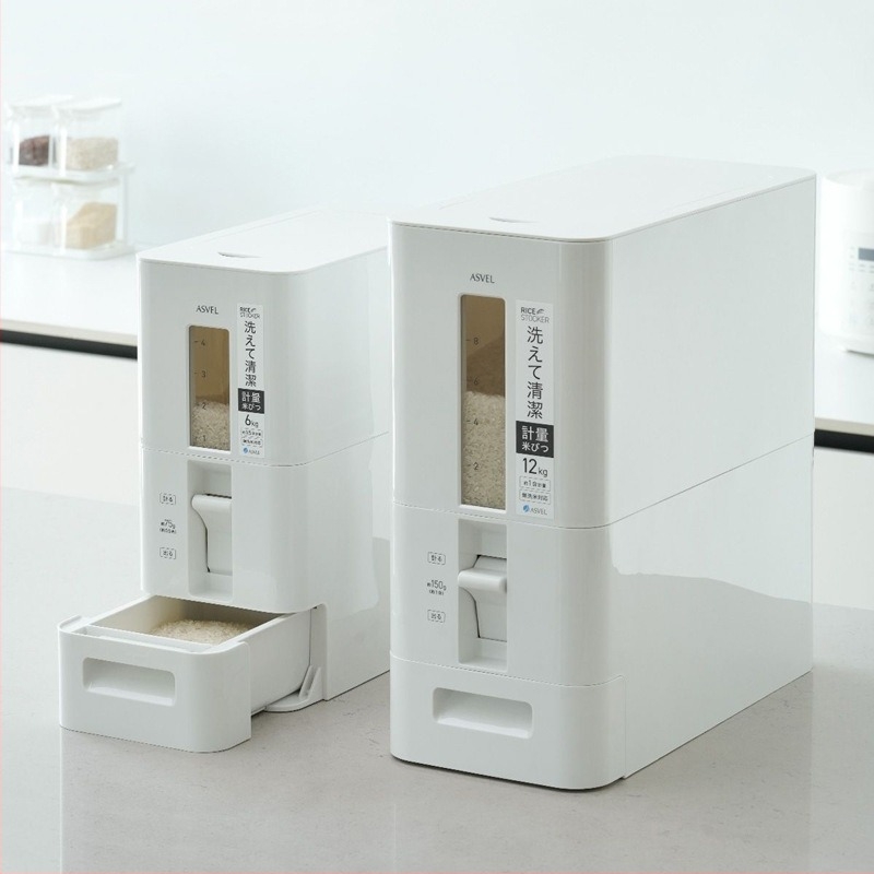 Rizsszároló doboz – nedvesség- és rovarálló, PS műanyag, 10 L vagy nagyobb kapacitás, márka avsel, japán stílus