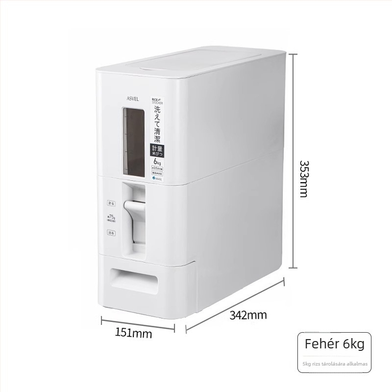 Rizsszároló doboz – nedvesség- és rovarálló, PS műanyag, 10 L vagy nagyobb kapacitás, márka avsel, japán stílus