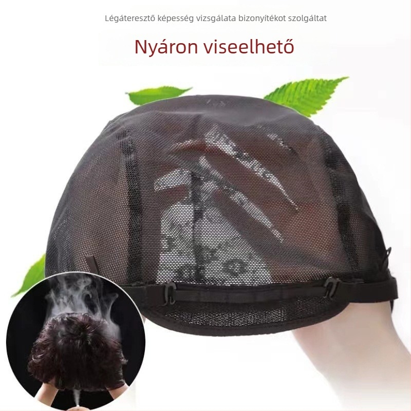 Női paróka, rövid, egyenes haj, emberi haj, Qi frufru, modell 008, festhető és göndöríthető