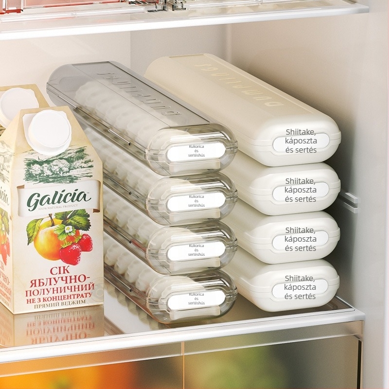 Dumpling Storage Box – Műanyag, Élelmiszer-minőségű, Hűtőbarát, Többszintes tárolás, Személyre szabható feldolgozás
