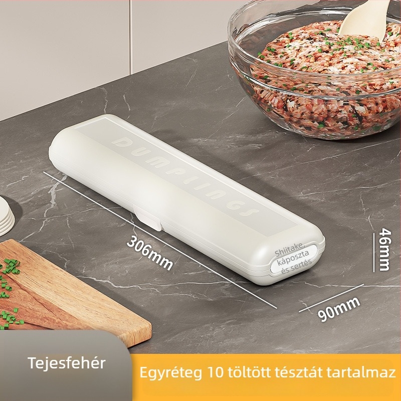 Dumpling Storage Box – Műanyag, Élelmiszer-minőségű, Hűtőbarát, Többszintes tárolás, Személyre szabható feldolgozás