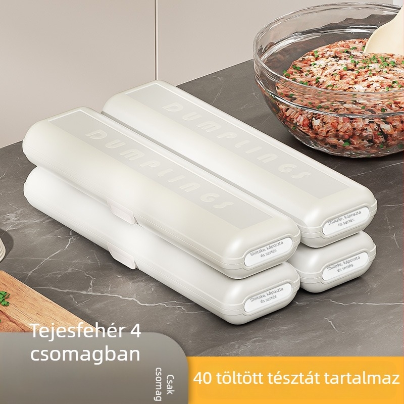 Dumpling Storage Box – Műanyag, Élelmiszer-minőségű, Hűtőbarát, Többszintes tárolás, Személyre szabható feldolgozás