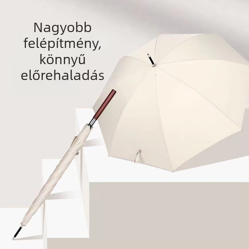 Automata hosszú fogantyújú esernyő férfiaknak, üzleti retro stílus, szélálló, 16 bordák, acélcső