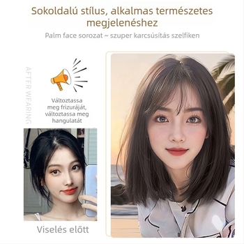 Rövid, egyenes paróka, hőálló szintetikus rostból, MGA-414, formaváltó dizájn