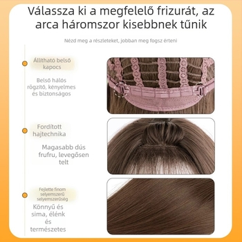 Rövid, egyenes paróka, hőálló szintetikus rostból, MGA-414, formaváltó dizájn