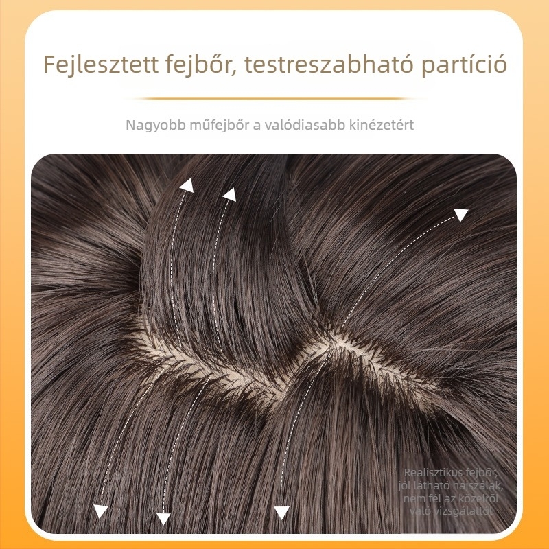 Rövid, egyenes paróka, hőálló szintetikus rostból, MGA-414, formaváltó dizájn