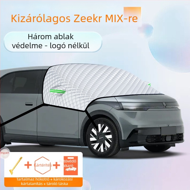 Autó első szélvédő takaró – alumíniumfóliából, vastagított dizájn, egyszínű, univerzális illeszkedés