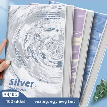 Jegyzetfüzet, egyszerű dizájn, varrott kötés, papírborító, lapok fa pulpából, papír tömege 40 g
