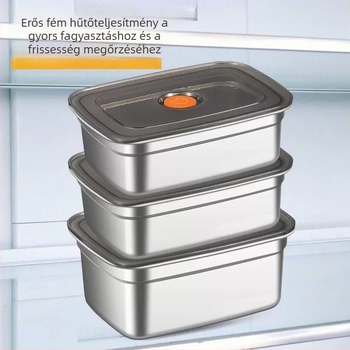 Rozsdamentes acél ebédes doboz fedővel, légmentesen záródó tároló étel számára, 800–1000 ml