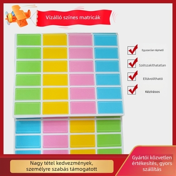 Vízálló öntapadós címke – testreszabható alak, rézlemez ragasztóval, kreatív jelölő címkékhez, testreszabás elérhető