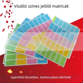 Vízálló öntapadós címke – testreszabható alak, rézlemez ragasztóval, kreatív jelölő címkékhez, testreszabás elérhető