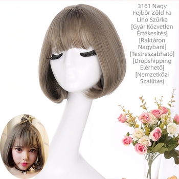 Rövid, egyenes hajhoz készült paróka, Qi frufruval, modell 3161, hőálló huzal, mechanizmus