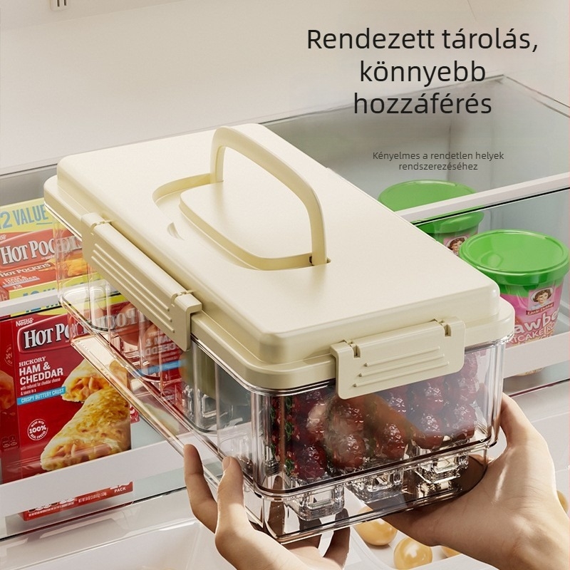 Kültéri hordozható ebédes doboz négy rekeszével a frissesség megőrzéséért, élelmiszer-minőségű tároló gyümlcsök és italok számára