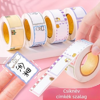 Bearing önragasztó névtáblák – kézírással írt minta, film típusú, négyszögletes címkék, japán stílusú nyomtatás